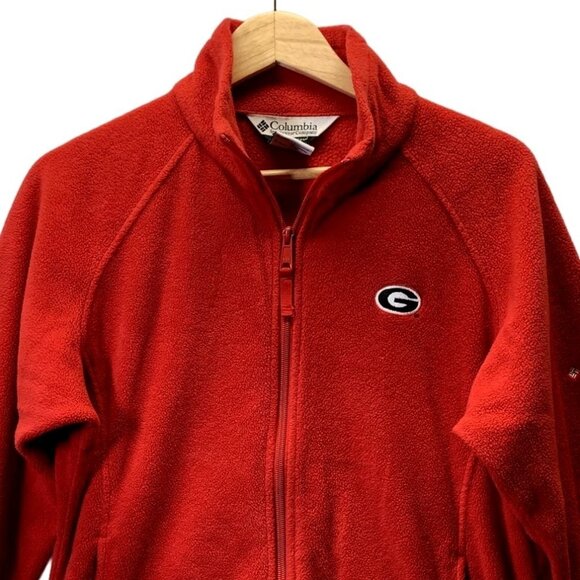 Columbia Georgia Dawgs UGA Jacket Womens Size Medium Red Fleece Full Zip Pockets - Picture 8 of 14